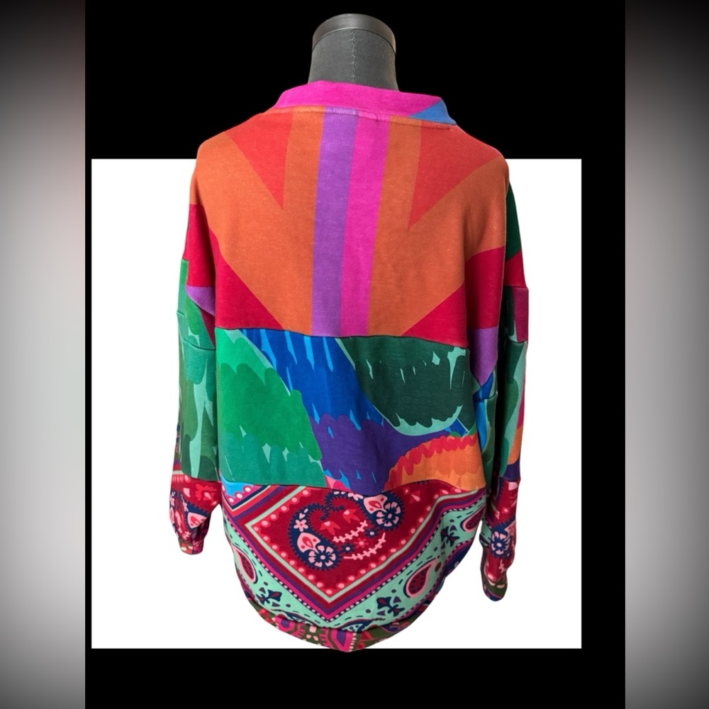 FARM Rio Colorful Patchwork Print Oversized Top Small - Picture 6 of 13